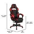thumbnail image 5 of BlackArc Gaming Chair Outfitted With Footrest, Headrest, Lumbar Support Massage Pillow, Reclining Seat/Arms In Black & Red, 5 of 10