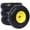 Black + Yellow, variant on LuckyNote Heavy-Duty 10" Flat-Free Tire & Wheel, 4.10/3.50-4, PU Foam, 5/8" Bore for Hand Truck, Lawn Mower, Dolly, Black/Yellow