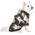 thumbnail image 2 of Goofa Lilies Flowers Pattern Small Dog Sweater Hoodies Pet Grey Hooded Soft Fleece Sweatshirts with Pocket Fall Winter Puppy Cat Sweaters Warm Clothes-, 2 of 8