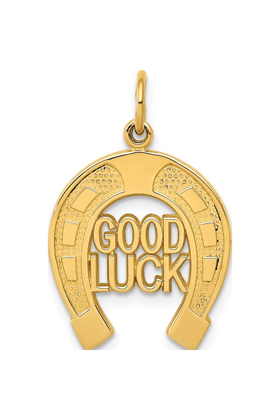 14K Yellow Gold Horseshoe Good Luck Charm (25 X 15) Made In United States c1463