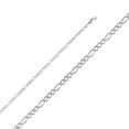 thumbnail image 1 of Ioka - 14K White Solid Gold 2.7mm Figaro 3+1 Concave Chain Necklace with Lobster Clasp - 18", 1 of 4