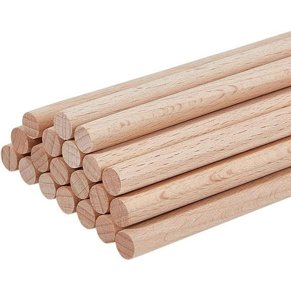 12 pc 12Pcs Round Beech Wood Sticks 11.8 inch Long Unfinished Wooden Strips 10mm Round Dowels Strips Wooden Dowel Rod Natural Wood Sticks Model Accessories for Building Model DIY Craft Supplies