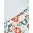 thumbnail image 6 of Bagilaanoe Baby Girls Summer Outfit Sets 3 6 12 18 Months Newborn White Short Sleeve Letter Print T-shirt Tops + Donut Print Flared Pants + Headband, 6 of 8