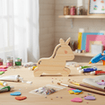 thumbnail image 5 of Unicorn  with Rainbow Cotton Ropes  Wooden  Running Unicorn  Gift for Kid  Room, Boho Decor for Living Room, 5 of 5