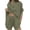 Army Green, variant on Short Sets for Women Loose Fit Cotton Linen Short Sleeve Button Down Collared Shirt and Wide Leg Shorts 2 Piece Matching Set