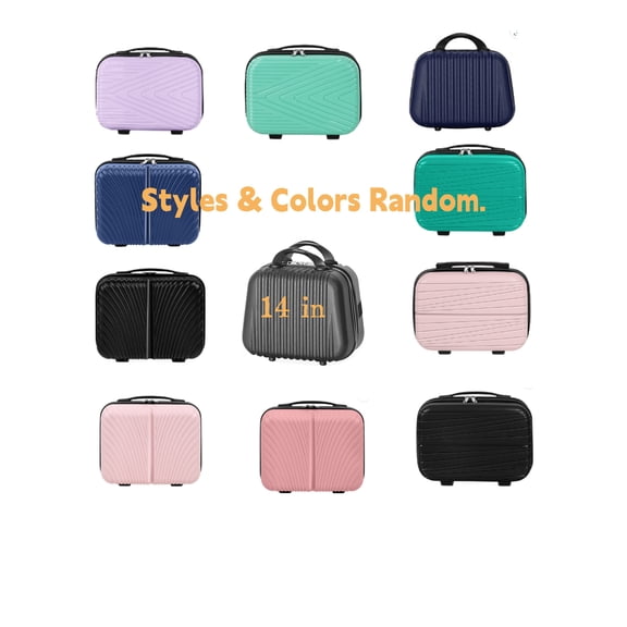 14 Inch Carry‑On Luggage Mystery Box, Hardside Suitcase Random Color & Style, Airline Approved Rolling Travel Luggage with Spinner Wheels for Business Weekend Trip