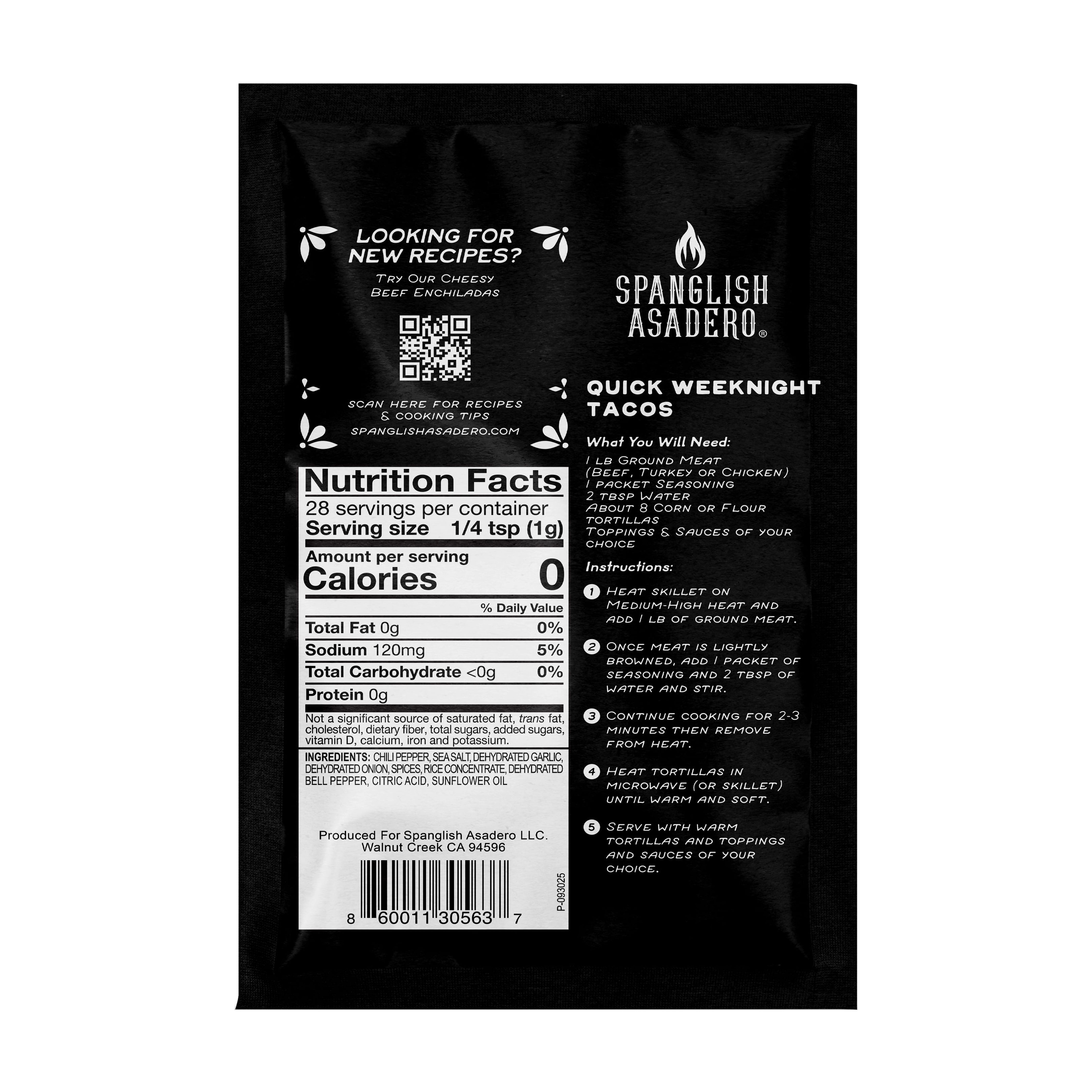 (2 pack) Spanglish Asadero Taco Seasoning, 1 oz