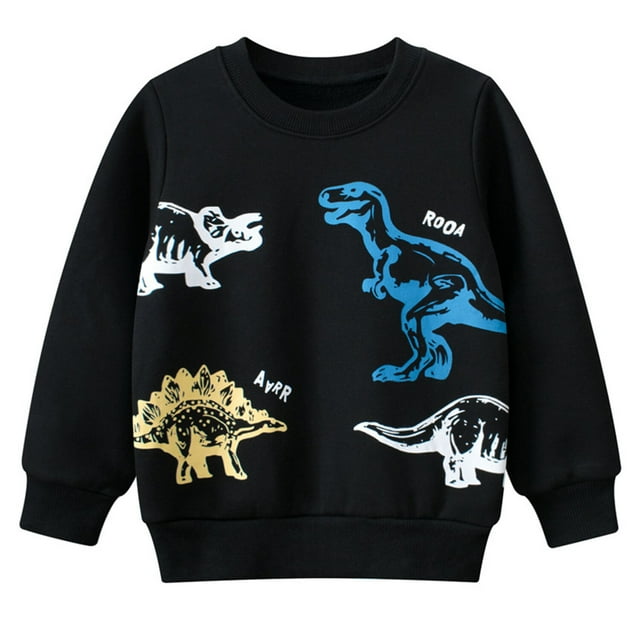 KAWELL Chandail à Col Rond pour Garçon Tout-Petit, Chemises Dinosaure à Manches Longues, chandail-Over de Dessin Animé pour Enfants