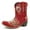 Red, variant on jsaierl Women Fashion Embroidered Cowboy Riding Boots Casual Warm Middle Heels Middle Tube Short Boots Shoes