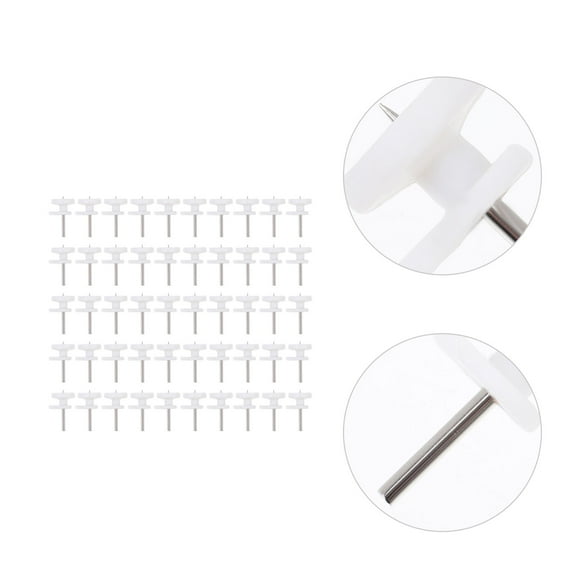 HOMEMAXS 50 Pcs No Trace Hook White Nail Tacks for Wall Hangings Heavy Duty Hooks Nails