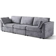 thumbnail image 4 of Modern Modular Chenille Fabric Sofa,for Living Room, Knock Down Design, Soft Cushions (Beige, 2seater), 4 of 17