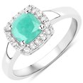thumbnail image 2 of 3.52 Carat Genuine Emerald and White Topaz .925 Sterling Silver 3 Piece Jewelry Set (Ring, Earrings, and Pendant w/ Chain) QJ Model, 2 of 4
