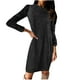 thumbnail image 2 of ICHUANYI Clearance And Winter Women Causal Solid Long Sleeve Loose Hairy Sweater Pullover Dress(Black, XXL) ICHUANYI WER2023081503359, 2 of 5