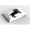 thumbnail image 2 of Ambesonne Zodiac Aries Pillow Sham 2 Pack, Ram Silhouette, 30"x20", Pale Grey White, 2 of 3