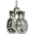 thumbnail image 4 of Sterling Silver Antiqued Boxing Gloves Charm Casted Polished Material Lustrous Enchanting Sparkling Bring sparkle and sophistication to your day, 4 of 4