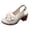 Beige, variant on Women's Flower Platform Dressy Sandals for Ladies Summer Fashion Casual Floral Leather Open Toe Chunky Block High Heels Slingback Dress Pumps Black Size 6