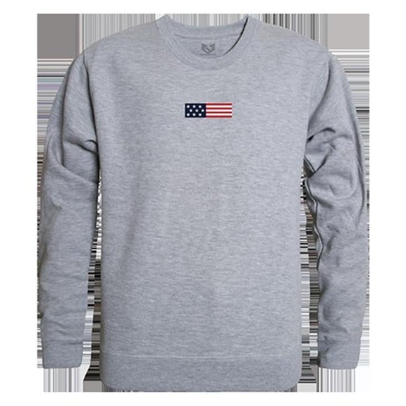 US Flag 1 Graphic Crewneck Sweatshirt, Heather Grey - Small