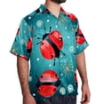 thumbnail image 2 of Seven Starred Ladybird Men's Printed Button Down Short Sleeve Casual Summer Beach Shirt - Unisex, 2 of 6