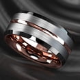 thumbnail image 2 of Tungsten Rings for Men Wedding Bands for Him 8mm Silver Brushed Rose Gold, 2 of 8