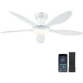 thumbnail image 3 of PHORUS 46'' Modern Low Profile Ceiling Fan with Light, Remote & App Control, Quiet DC Motor, Reversible, Dimmable LED,Flush Mount for Bedroom, Kitchen, Indoor/Outdoor Patio, White, 3 of 10