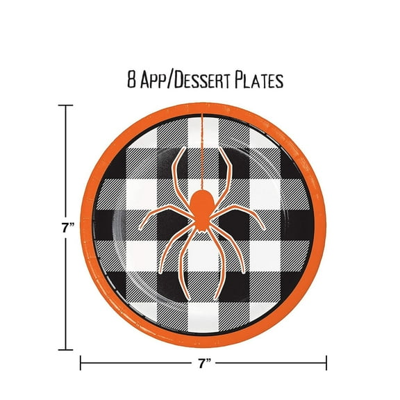 Creative Converting Spider Halloween Dessert Plates, 7", Multi-color