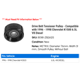 thumbnail image 2 of Drive Belt Tensioner Pulley - Compatible with 1996 - 1998 Chevy K1500 6.5L V8 Diesel 1997, 2 of 2