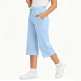 thumbnail image 3 of ShomPort Kids Capri Pants Boys Girls Drawstring Active Cropped Sweatpants Casual Loose Capris with Pockets 5-15Years, 3 of 5