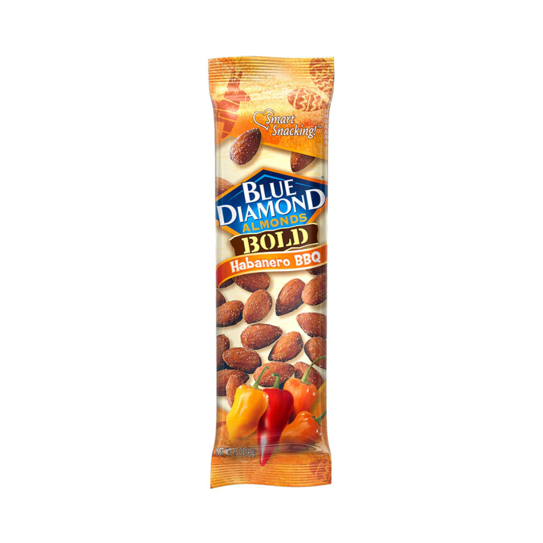 Variety Pack Blue Diamond Almonds, 6 Each 2 Flavor, Smokehouse, Habanero BBQ, 1.5 oz, 12 Pack – Premium Roasted Almonds, Healthy Snack, Gluten-Free, Keto-Friendly, High Protein, Pack of 12