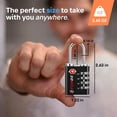 thumbnail image 3 of Forge Dual-Opening: Key or Combination Access Lock, TSA Approved Locks for Luggage, Pelican case, Travel, Gym, School, Stainless Steel Shackle.(Black 6 Pk), 3 of 8