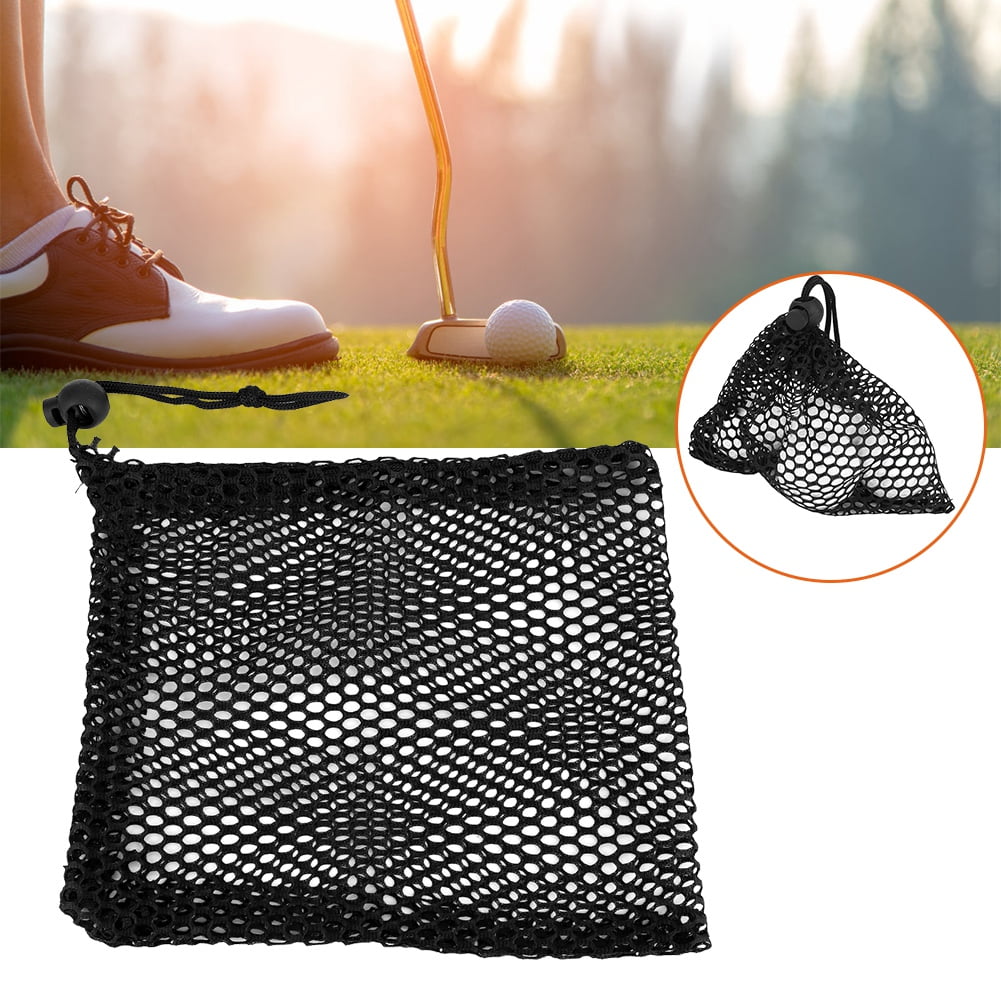 LYUMO Durable Nylon Mesh Drawstring Pouch Golf Balls Holder Storage Net