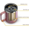 thumbnail image 4 of 12oz Stainless Steel Insulated Coffee Mug with Handle, Double Wall Vacuum Tumbler Cup with Sliding Lid, PINK GLITTER, 4 Pack, 4 of 12