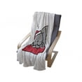 thumbnail image 4 of Christmas Soft Flannel Fleece Blanket, Cat with Santa Claus Hat Whiskers on the Pillow Winter Night Cartoon Artwork, Cozy Plush for Indoor and Outdoor Use, 60" x 80", White Red Grey, by Ambesonne, 4 of 6