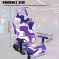 thumbnail image 2 of SCRAWLGOD Violet Camouflage Print Set of 4 Gaming Chair Covers with Armrest Covers Elastic Universal Fit Gaming Chair Slip Cover Set Dustproof Rotating Armchair Slipcovers, 2 of 7