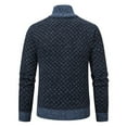 thumbnail image 4 of Xysaqa Men's Full Zip Soft Comfy Knitted Cardigan Sweater Classic Slim Fitted Business Work Cardigan Sweaters Casual Stand Collar Mens Fashion Fall Winter Clothes Navy, 4 of 5
