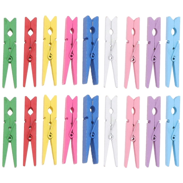 40 Pinzas de madera para ropa duraderas XCF 2,9 pulgadas Color aleatorio
