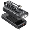 thumbnail image 1 of Cargador de banco de energía solar MINRISE 40000 mAh con 4 cables, 1 of 8