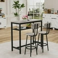 thumbnail image 2 of Topcobe 3-Piece Compact Square Bar Table Set, Stylish 2-Piece Pub Dining Chairs, Space-Efficient Kitchen & Living Room Accessory, Gray, 2 of 9