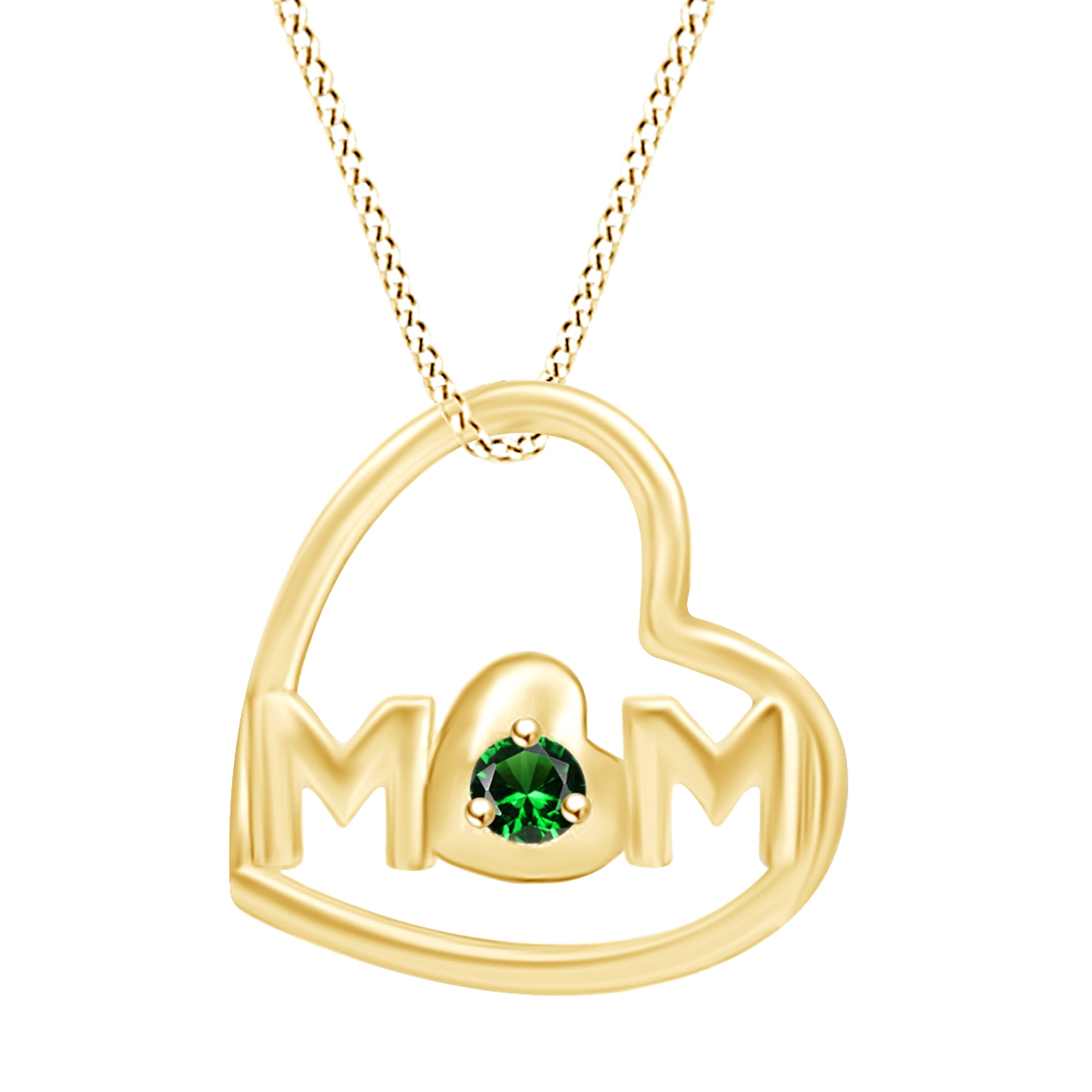Jewel Zone US Mother's Day Jewelry Gifts Round Cut Simulated Emerald
