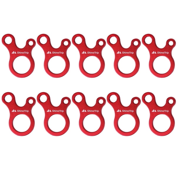 Tensor Cuerda para Campaña Hebilla 3 Agujeros Cgtredaw 10 Uds. Accesorios para Campaña (rojo)