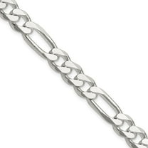 Auriga Fine Jewelry 925 Sterling Silver 8mm Figaro Chain Necklace 36inch for Women
