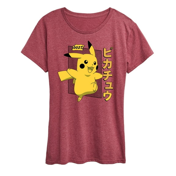 Pokémon - Halftone Pikachu Katakana - Women's Short Sleeve Graphic T-Shirt