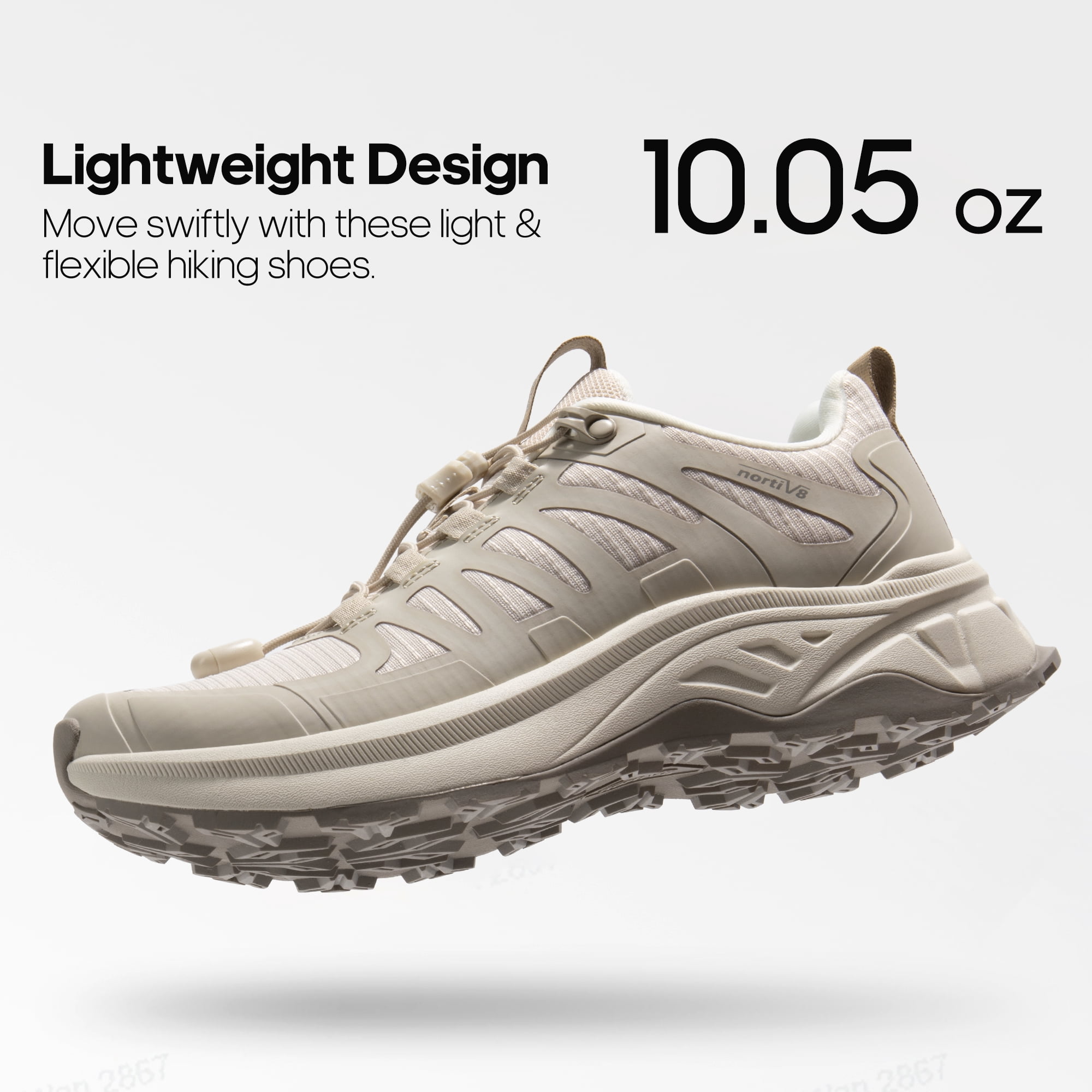 NORTIV 8 Women's Quick Laces Hiking Shoes Lightweight Walking Outdoors Trekking Trails Camping Casual Sneakers