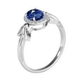thumbnail image 2 of Mauli Jewels Engagement Rings for Women 0.92 Carat Oval Shape Tanzanite & Halo Diamond Gemstone Ring Prong-Setting 10K White Gold, 2 of 6