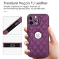 thumbnail image 5 of Logo View Design Compatible with iPhone 12 Pro Max Phone Case Luxury Diamond Plaid PU Leather Vintage Slim Non-Slip Soft Grip Shockproof Anti-fall Heavy Duty Protective Case Cover,Deeppurple, 5 of 7