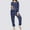 #017 Blue, variant on Fleeced Fluffy Pajama Sets for Women, Crewneck Long Sleeves Shirt Long Pants with Pockets, Winter Casual Warm Pullover Sleepwear Sets, Daisy Loungewear for Women