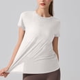 thumbnail image 4 of Lmnyox Short Sleeve Workout Shirts Womens Breathable Lightweight Crew Neck Open Back Yoga Tops Quick Dry Sport Tee, 4 of 8