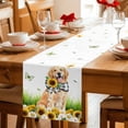 thumbnail image 5 of Cute Puppy Sunflowers Table Runner 72 Inches, Farmhouse Eucalyptus Leaves Bed Runner Dresser Scarves Tabletop for Indoor Outdoor Parties/Ceremony/Banquet, 14" x 72", 5 of 9