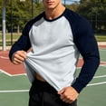 thumbnail image 6 of Bosfbaoi Raglan Long Sleeve T-Shirts for Men Color Block Crew Neck Soft Casual Basic Undershirt Tops, 6 of 9