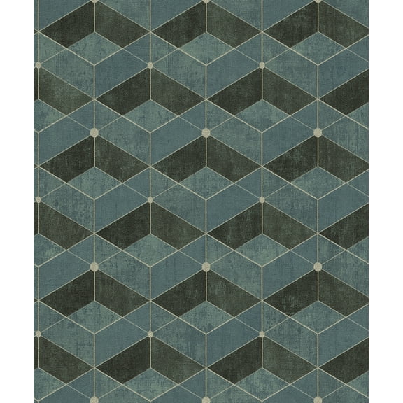 Advantage Muir Teal Geo Wallpaper