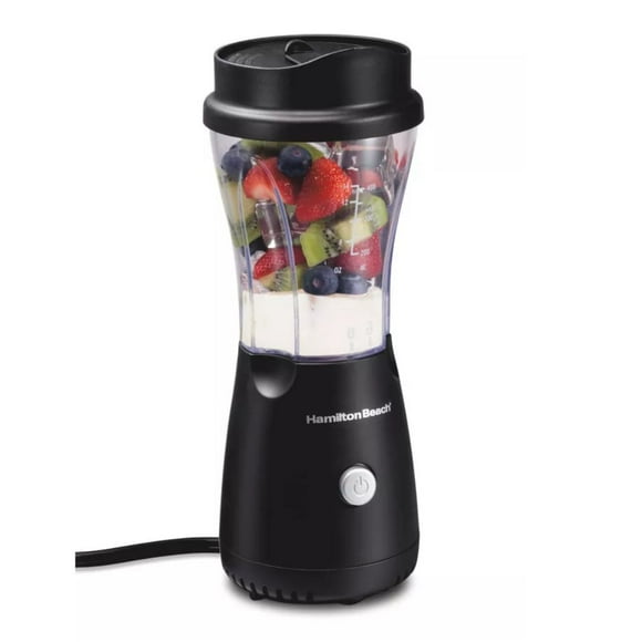 Licuadora Individual Hamilton Beach Blend & Go, 14 oz | Licuadora Portatil Alámbrica, Cuchillas de Acero Inoxidable con Tapa de Viaje